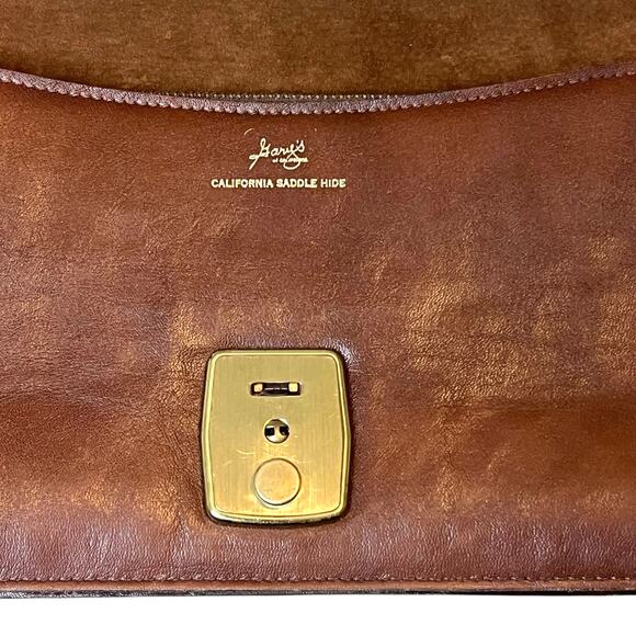 Vintage Gary's Of California Brown Leather Clutch Envelope Bag Wallet - Picture 5 of 16